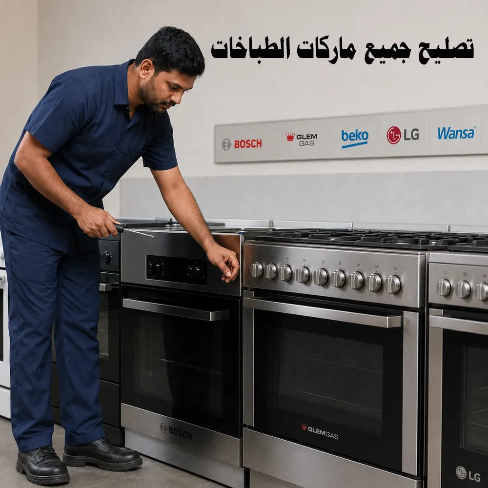 صيانة أشهر ماركات الطباخات في الكويت فني صيانة طباخات في الكويت يفحص طباخات بوش وجليم غاز وبيكو وإل جي ووانسا